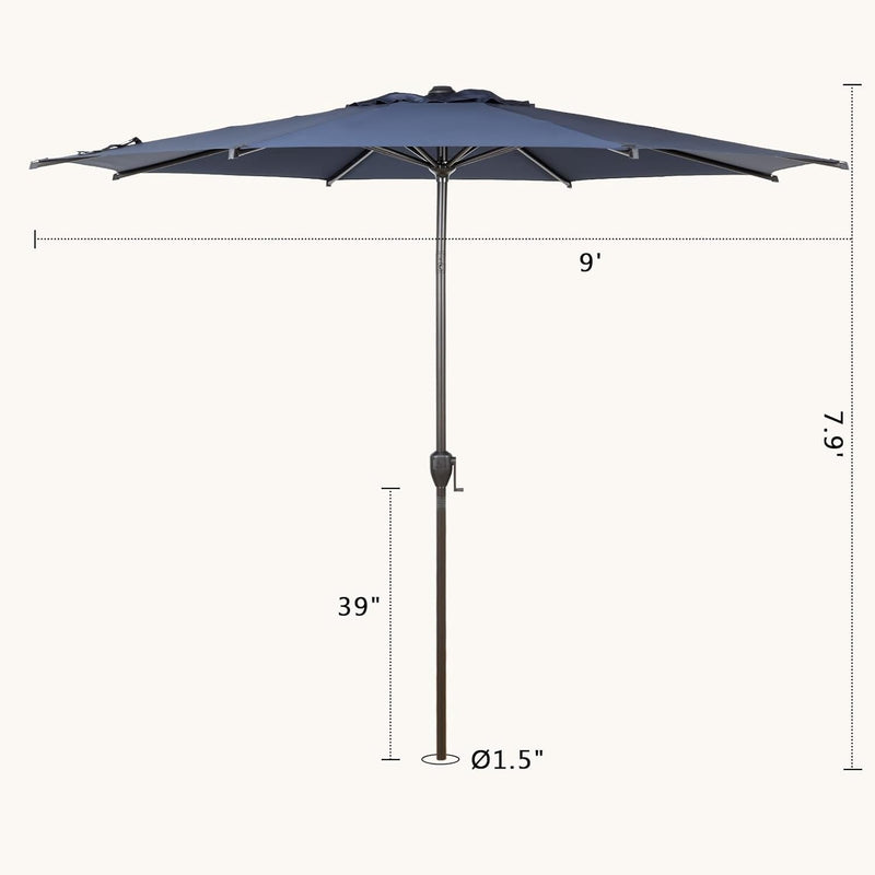 9FT Lyon Outdoor Patio Umbrella Outdoor Table Umbrella with Push