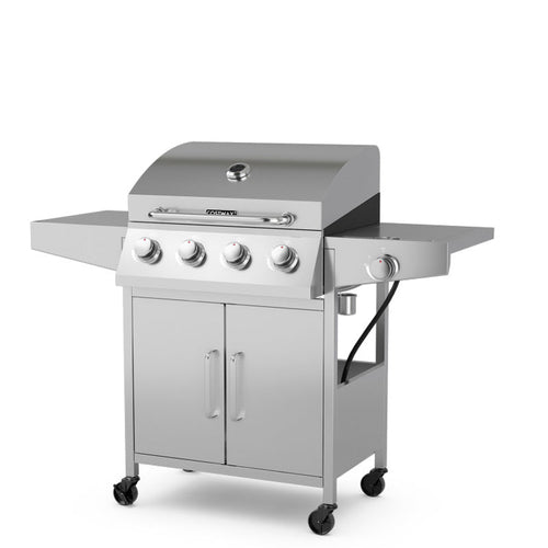 5-Burner Propane Gas Grill with Side Burner and 2 Prep Tables