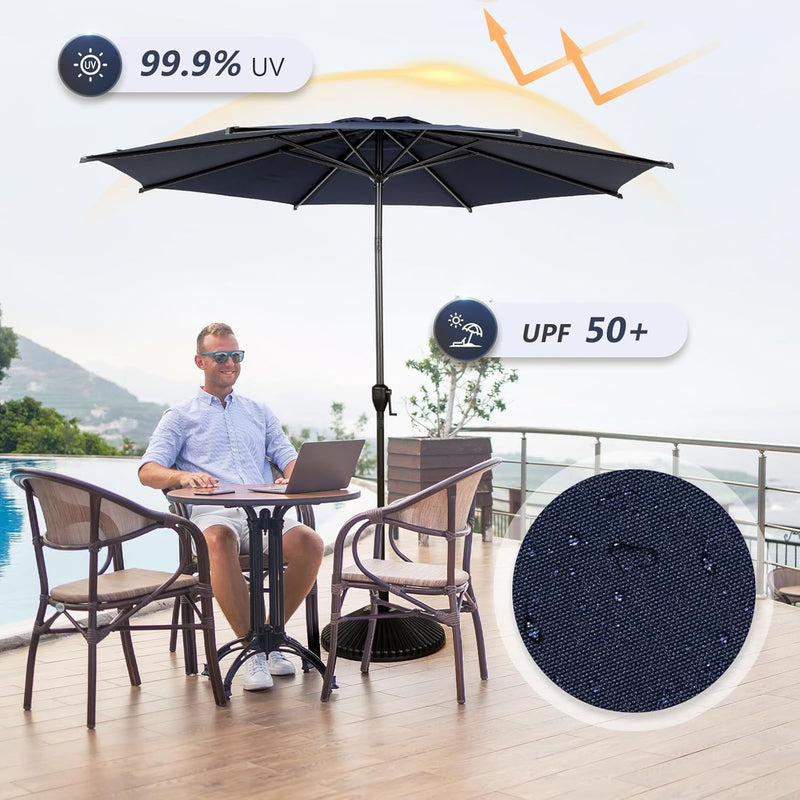 9FT Lyon Outdoor Patio Umbrella Outdoor Table Umbrella with Push